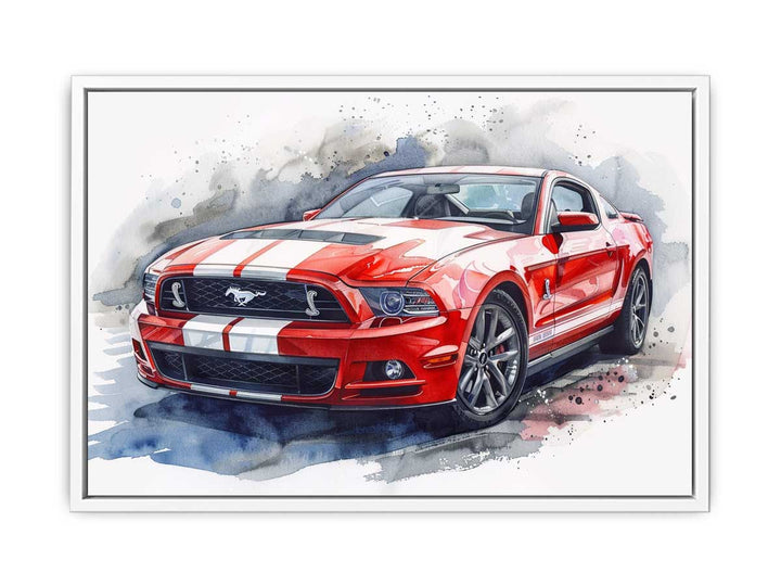 Ford Mustang Watercolor Painting