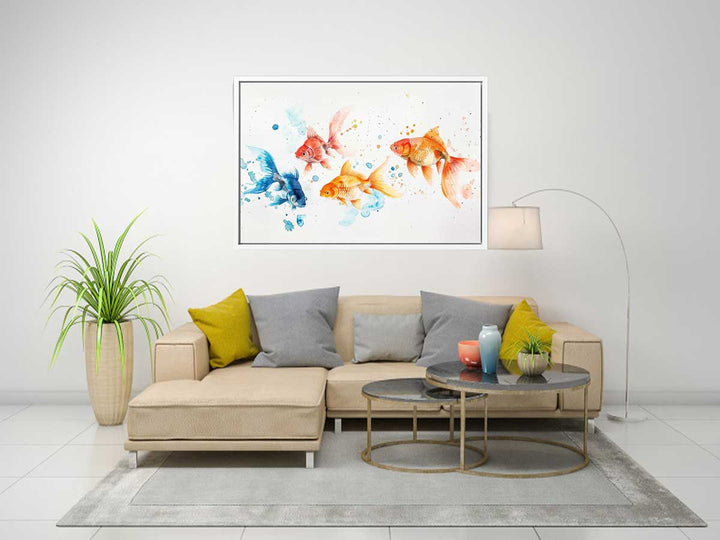 Gold Fish Watercolor Painting Art Print