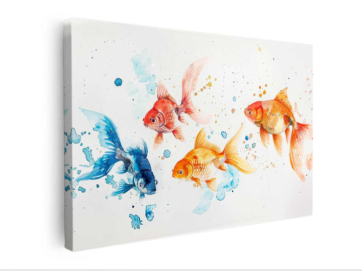 Gold Fish Watercolor Painting canvas Print