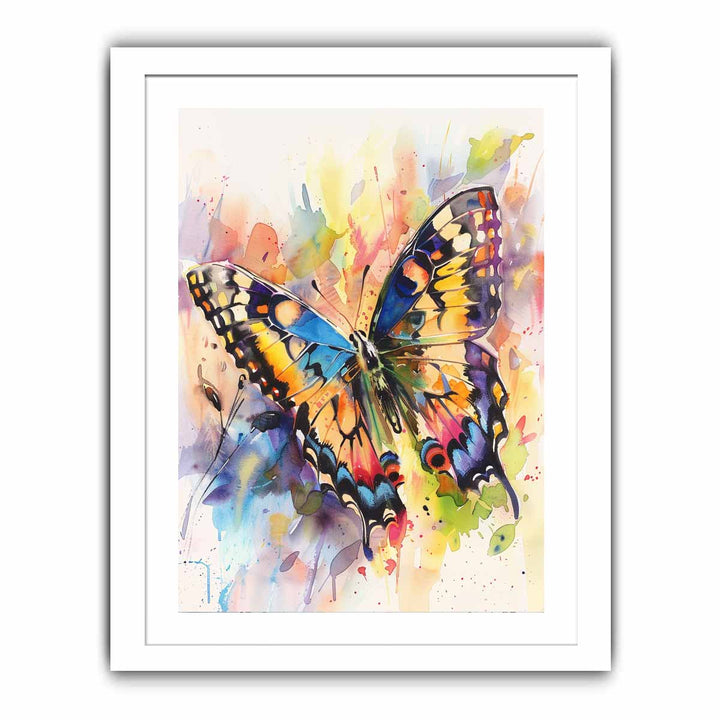 Watercolor Butterfly Painting   framed Print