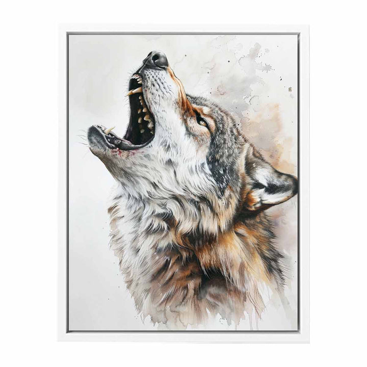 Howling Wolf Watercolor Painitng