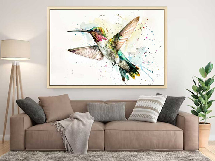 Hummingbird Watercolor Painting Art Print