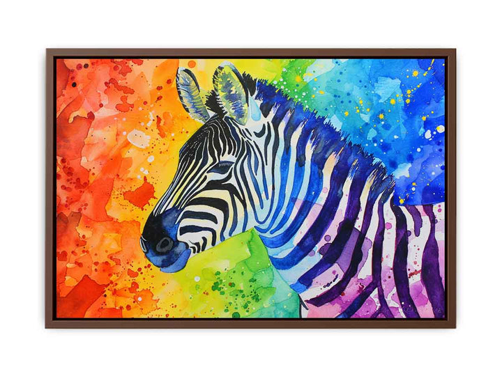 Rainbow Zebra Watercolor Painting