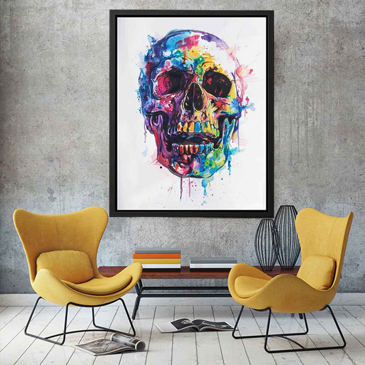 Skull Watercolor Painting Art Print