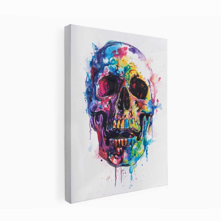 Skull Watercolor Painting canvas Print