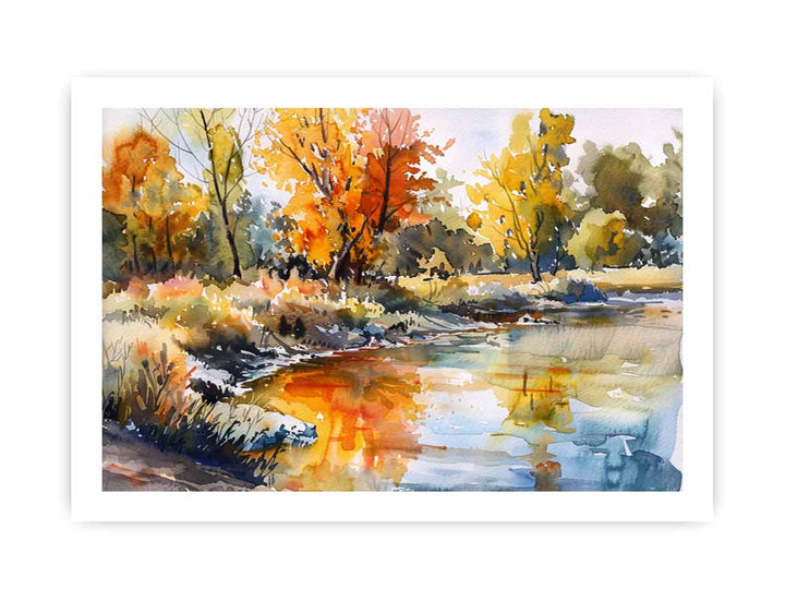 Watercolor Paining framed Print