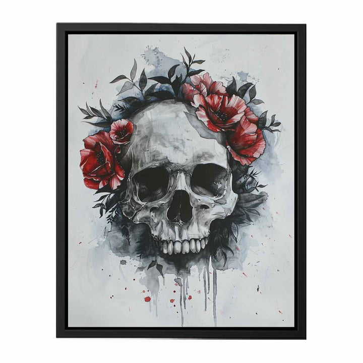 Watercolor Skull  Painting canvas Print