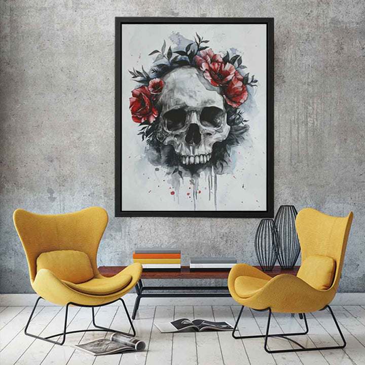 Watercolor Skull  Painting Art Print