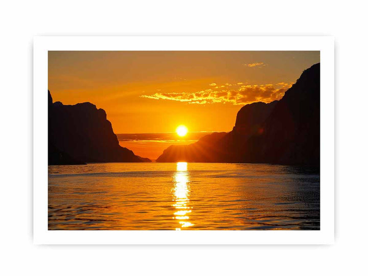 Midnight Sun in Norway framed Print