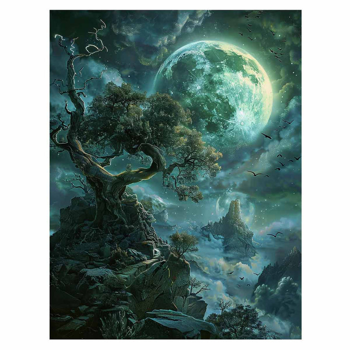 Fantasy moon Art Print