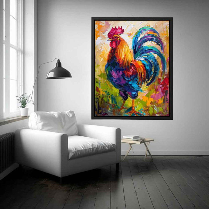 Colorful Rooster Painting Art Print