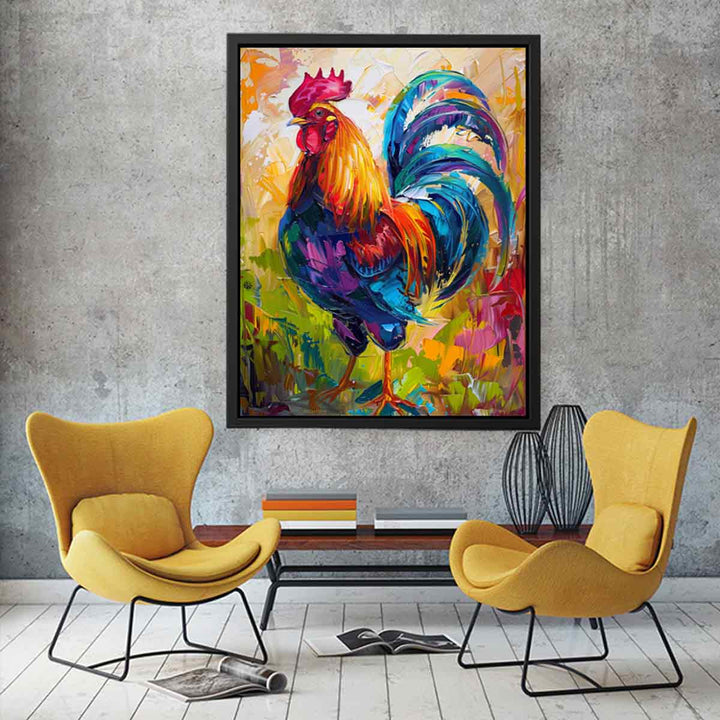 Colorful Rooster Painting Art Print