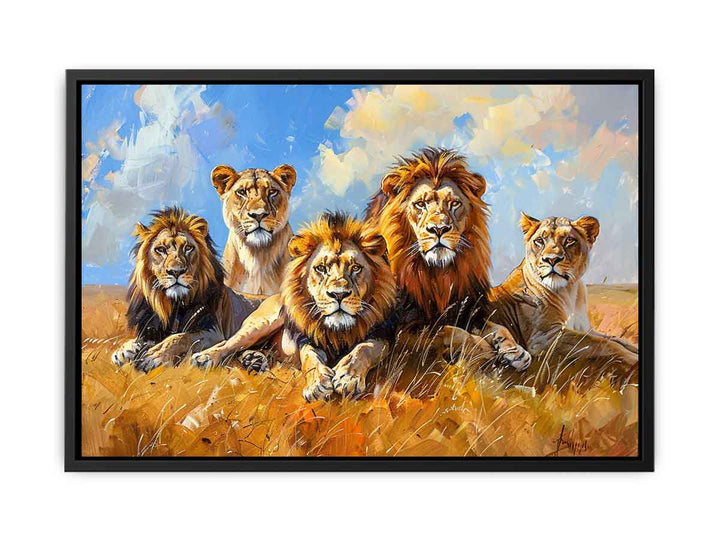 Five Lions  canvas Print