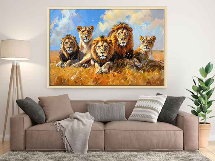 Five Lions  Art Print