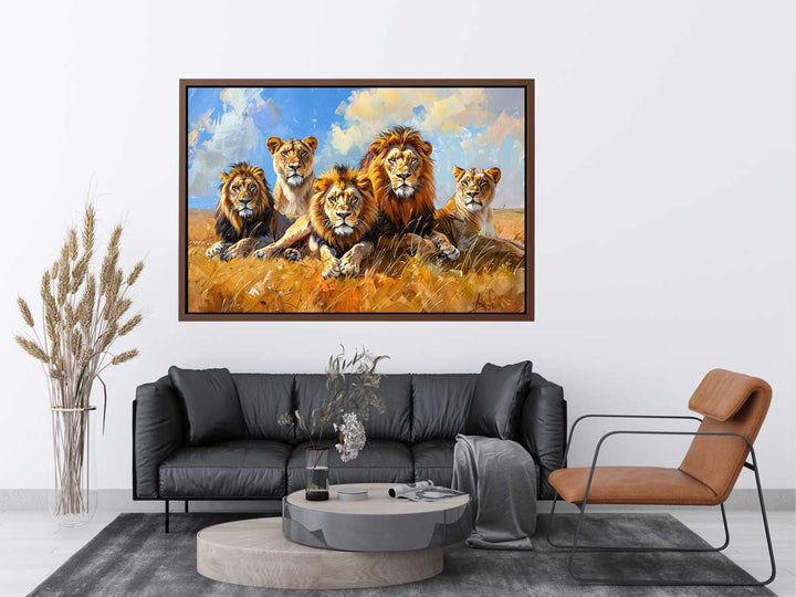 Five Lions  Art Print