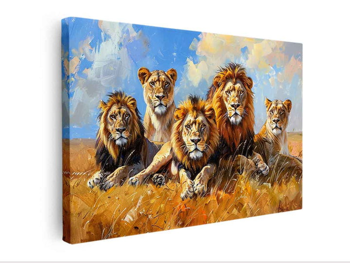 Five Lions  canvas Print