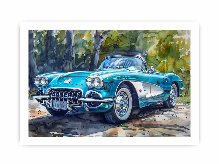 Chevrolet Corvette C1 1960 Painting framed Print