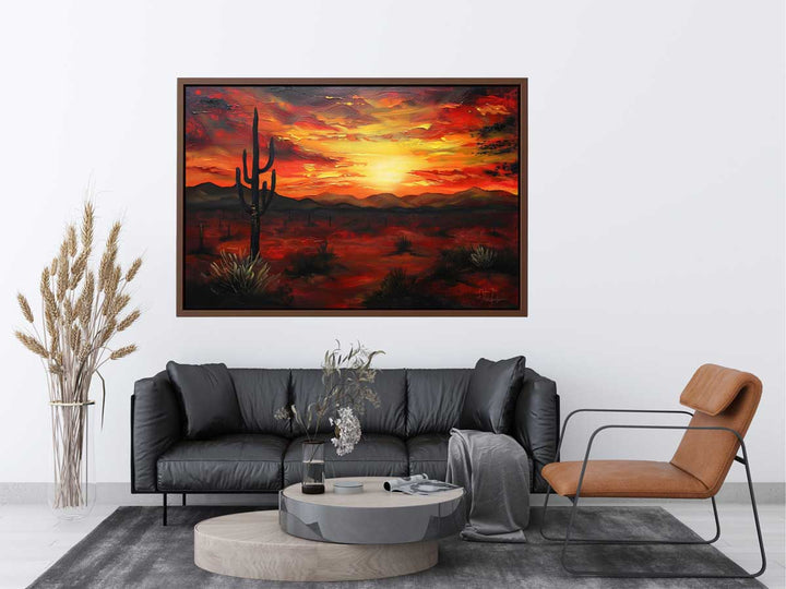 Desert Sunset Painting Art Print