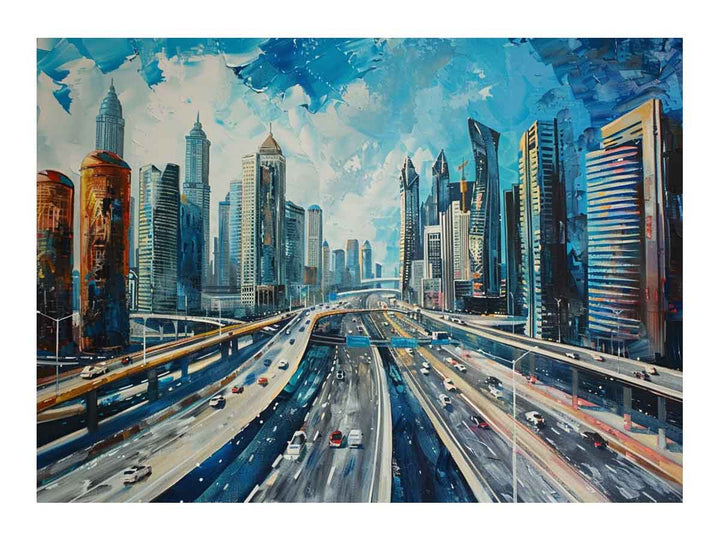 Dubai Skyline Painting Art Print