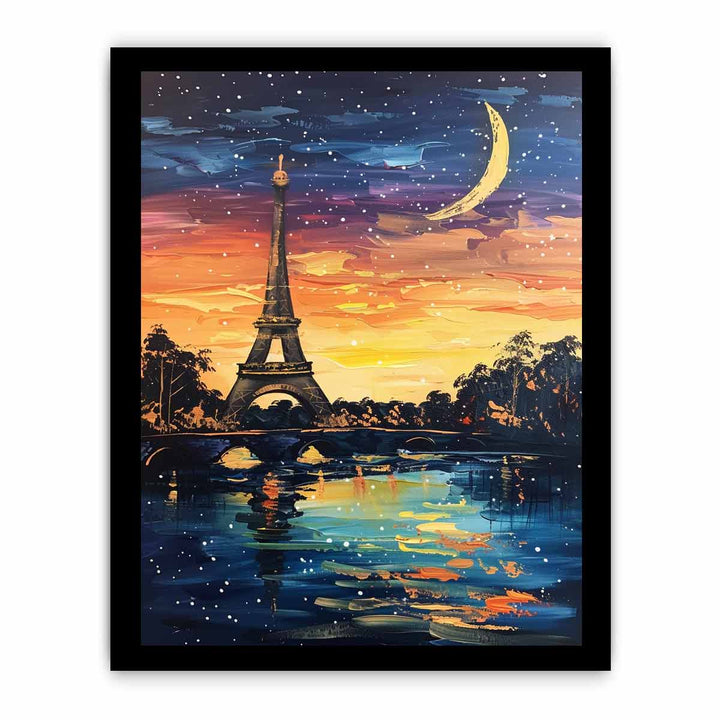 Eiffel Tower Painting framed Print