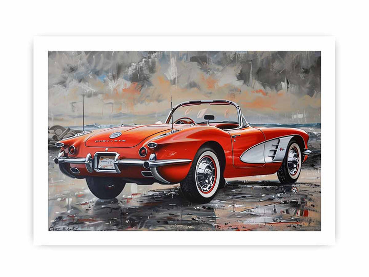 Chevrolet Corvette Painting framed Print