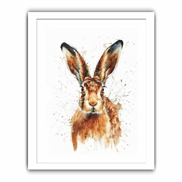 Hare Painting Watercolor.Canvas print, framed print & art print .framed Print