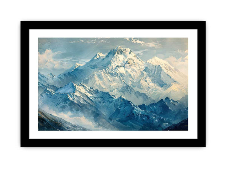 Himalayas Snow Painting framed Print