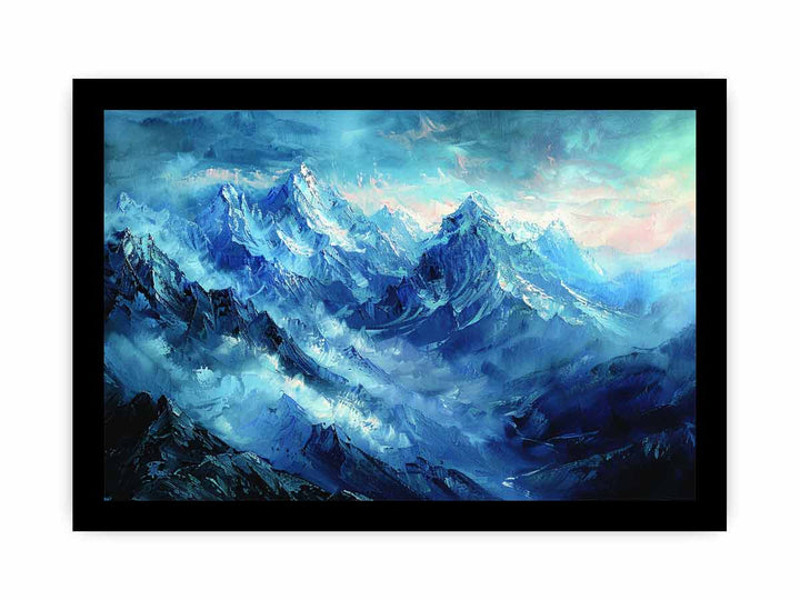 Himalayas Snow Painting framed Print