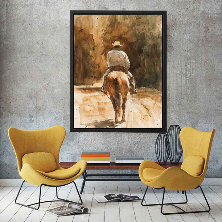 Man Riding On Horse Art Print