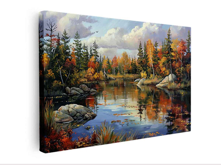 Pine River Reflection canvas Print