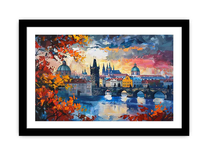 Prague City Of Hundres Spiers Paintingframed Print