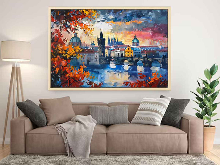 Prague City Of Hundres Spiers Painting Art Print