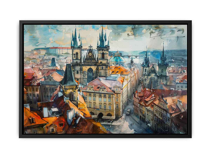 Prague City Painting canvas Print