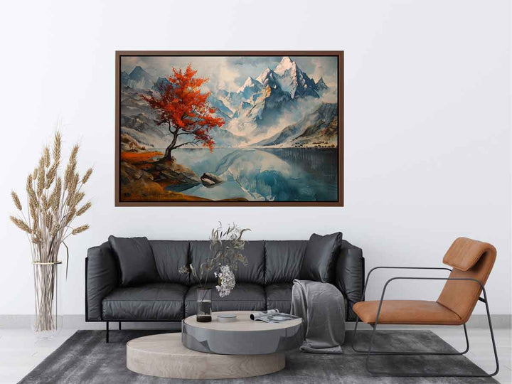 Mountain Lake Painitng Art Print