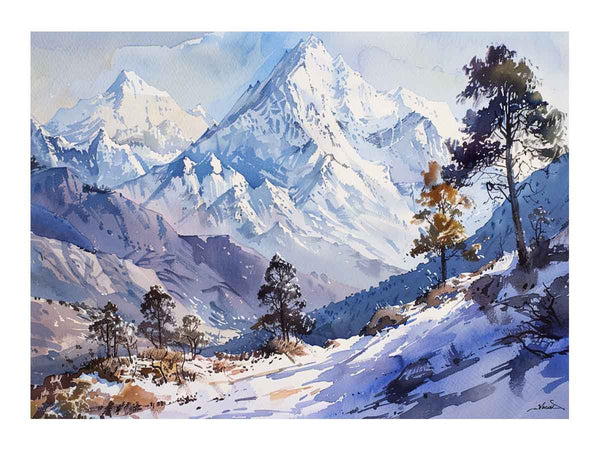 Mountain Snow Art Art Print