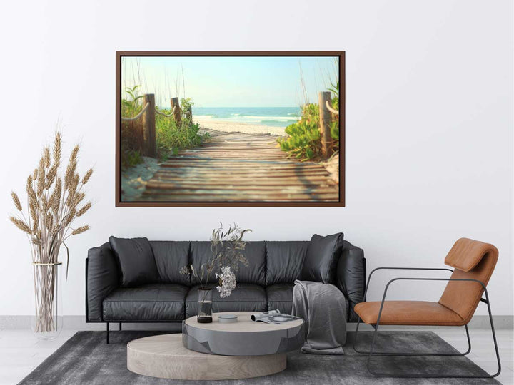 Wooden Path To Sea Art Print