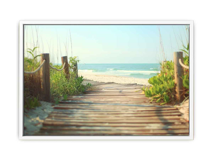 Wooden Path To Sea Painting