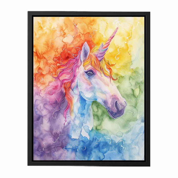 Unicorn Watercolor Painting canvas Print