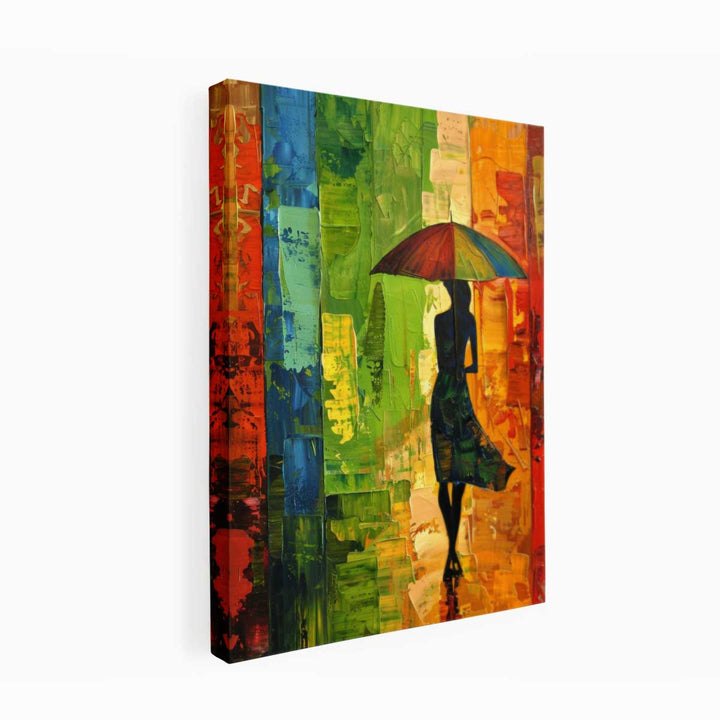 Abstract Umbrela Walk Canvas Print