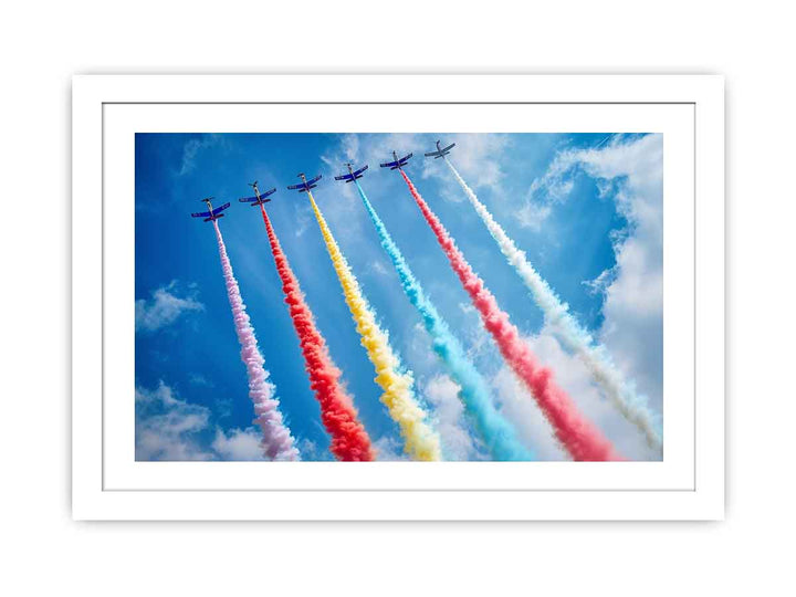 Flying Planes Rainbow Streched canvas