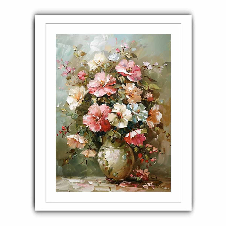 Flowers and Vase Streched canvas