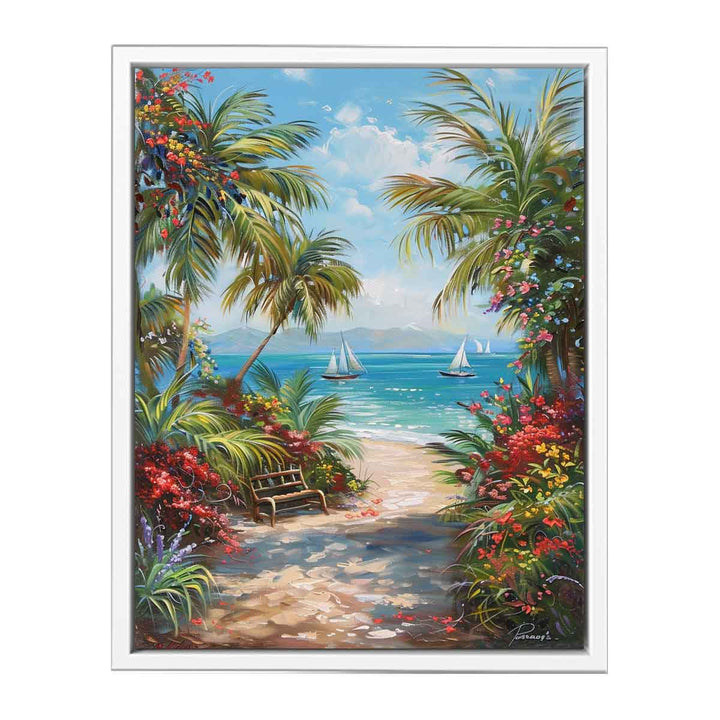 Mediterranean Beach Framed Print