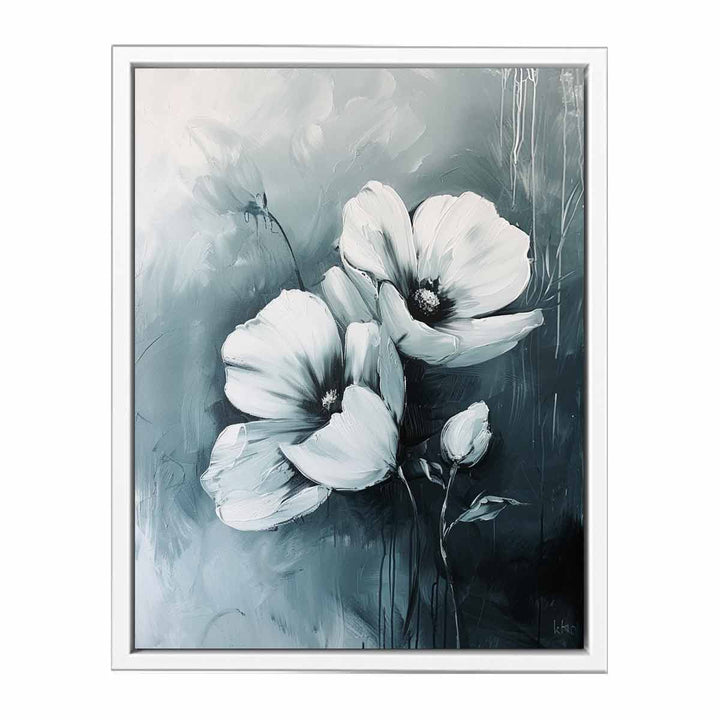 White Flowers Framed Print