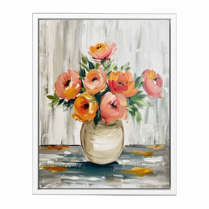 Flower & Vase Painting Framed Print