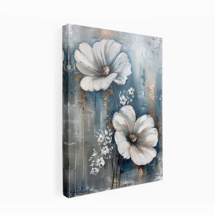 White Flowers Art Canvas Print