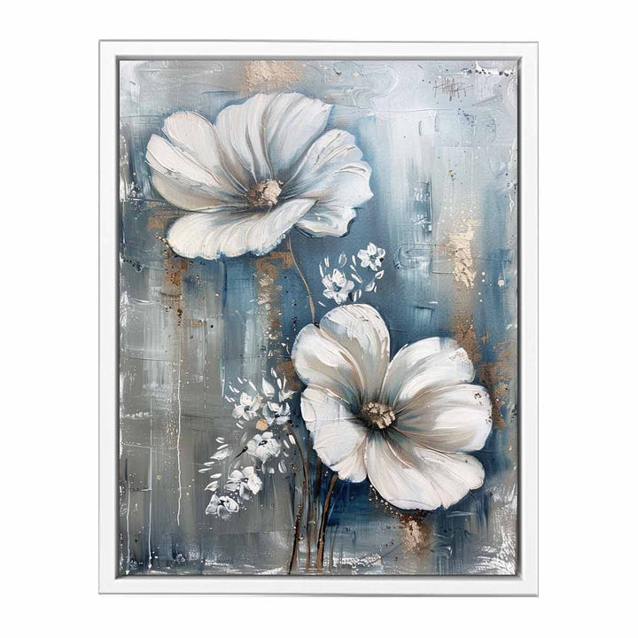 White Flowers Art Framed Print