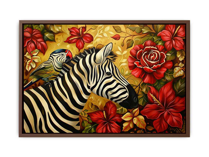 Zebra Parot Art  Poster