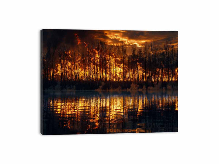 Lake on Fire Canvas Print