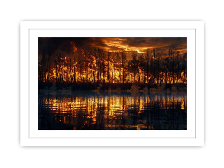 Lake on Fire Streched canvas