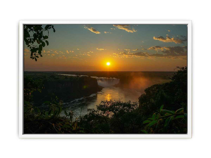 Victoria Fall  Sunset Framed Print